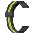 LOBO 20mm Two-Tone Strap With Magnetic Clasp For Garmin - Black &amp; Lime