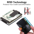 T4U Aluminium Minimalist Card Holder &amp; Money Clip RFID Blocking - Black