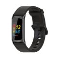 LOBO Silicone Strap with Electroplated Ends for Fitbit Charge 5 - Black