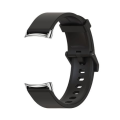 LOBO Silicone Strap with Electroplated Ends for Fitbit Charge 5 - Black &amp; Silver