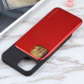 Goospery Sliding Card Cover for iPhone 13 Pro MAX (6.7 Inch) - Red &amp; Black