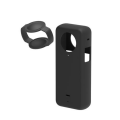 PULUZ Silicone Protective Cover with Lens Cover for Insta360 X3 - Black