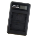 USB Dual Smart Charger for Cannon LP-E6 (With LCD)