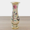 Brass Vase Enamelled Brass - Cream (8 inch)