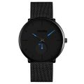 SKMEI Classic Mesh Steel Quartz 9185 - Black & Blue