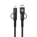 Volkano Weave Series 4-in-1 Charger & data cable