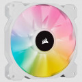 Corsair White SP140 RGB Elite; 140mm RGB LED Fan with AirGuide; Dual Pack with Lighting Node Core