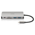 9-in-1 USB-C Hub with HDMI/VGA/Ethernet/Card Reader/Power Delivery; 1x HDMI; 1x VGA Port; 2x USB ...