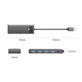 ORICO PW Series 4-Port USB3.0 Hub | USB-A | USB-A3.0 x 4 (5GBPS Sharing) | 15cm |Black