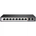 Scoop 10 Port Fast Ethernet Switch with 8 AI PoE Ports and 2 FE UpLink