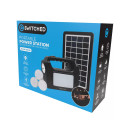 Switched Power Station Rechargeable USB Phone Charging with Solar Panel  - Black