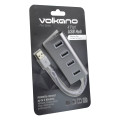 Volkano Pivot Series 4 Port USB Hub - Silver