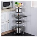 4-tier layer storage organizer Multi-function kitchen rack adjustable Stainless steel kitchen pot...