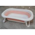 Bath Tub with Non-Slip Cushion Holder, Collapsible & Drainage Plug