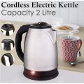 2 Litre Cordless Electric Kettle - Stainless Steel
