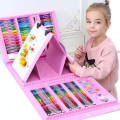 208 Piece Kids Art Set Crayon Oil Pastel Painting Drawing Easel Case Kit