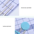 Kids Stainless Steel Practice Chopsticks with Silicone Helpers - Blue