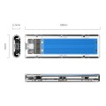 Orico M.2 NVME to USB3.1 Gen-2 Type-C(Enclosure Side) Transparent SSD Enclosure (2TB Max) - Blue Hea