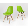 2x Emmy Wooden Leg Cafe Chair (lime-green)