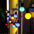 10m Solar Multi-Colour LED Festoon Bulb String Lights