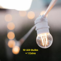 10m LED Festoon Retro Bulb White String Lights
