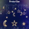 Rechargeable LED Moon and Star Curtain String Lights