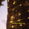 20m Solar 200 LED Copper Wire Fairy Lights in Warm White