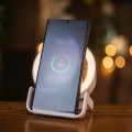 Speaker LED Night Light Wireless Phone Charger in Bamboo