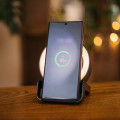 Speaker LED Night Light Wireless Phone Charger in Black