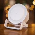Speaker LED Night Light Wireless Phone Charger in White