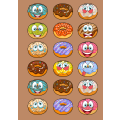 Delightfully Doughnuts - Happy Chappie Sticker Sheet: Craft Stickers for Journaling, Kids, and Wa...