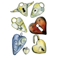 Locked Heart Sticker Sheet - Craft Stickers for Journaling and Steam Punk Crafts