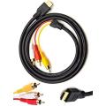 1.5M HDMI to 3 RCA Video Audio AV Cable Cord Adapter 1.5M