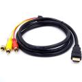 1.5M HDMI to 3 RCA Video Audio AV Cable Cord Adapter 1.5M