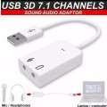 USB Sound Card Virtual 7.1 3D External USB Audio Adapter Earphone Microphone