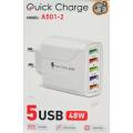 A501-2 USB 5 Port Charger Adapter 48W