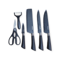 VICKLAND 1831406 Non-Stick Black Stainless Steel Kitchen Knife Set 6 Pcs