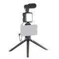 KIT-07LM Stand Fill Light With Microphone Desktop Tripod For Smart Mobile Phone Stand Live Video