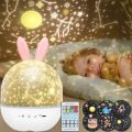 Sky Projector Night Light For Children Kids Bedroom Decor360? Rotating Nursery Bunny Light LED Lamp