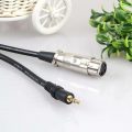 3.5mm Stereo Jack Male To XLR Female Cable Foil+Braided Shielded For Microphone Mixer 1.5M