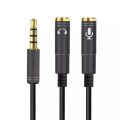 2 in 1 3.5mm Stereo Audio Headphone Jack Male to Female Headset Mic Y Splitter Cable Adapter