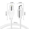 USB Type C to BM USB 2.0 B Male Cable Interface Data Transmission Connector for Macbook Laptop