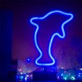 B-23 USB DC Cable Or Battery Operated Flying Dolphin Neon Lamp With Base