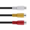 3 Male RCA to 6 Female RCA Cables Plug Splitter Audio Video High Quality AV Cord