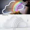 C-11 USB Powered Rainbow Through Cloud Neon Lamp With Back Plate + On Off Switch