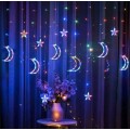 ZYF-5 Star Moon LED Fairy Curtain Light With Tail Plug Extension RGB 3M