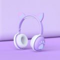 BK1 Cute Wireless Headphones LED Light Cat Ear And Cat Paw With Microphone