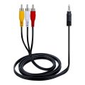 3.5mm Jack To 3 RCA Male Audio Video AV Cable AUX Stereo Cord for Speaker TV Box CD DVD Player 1.5M