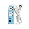 5V-4A Power Strip Socket With 3 USB And 2 AC Port