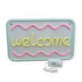 E-27 Welcome Backplate Neon Sign With 12V 2A Power Adapter